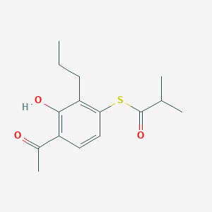 molecular formula C15H20O3S B1391675 S-(4-Acetyl-3-hydroxy-2-propylphenyl) 2-methylpropanethioate CAS No. 1215610-92-6