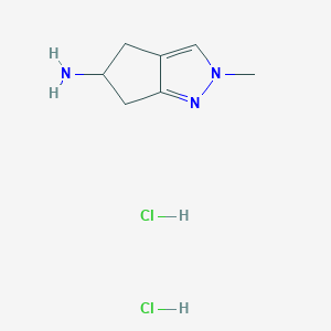 2-methyl-5,6-dihydro-4H-cyclopenta[c]pyrazol-5-amine;dihydrochloride