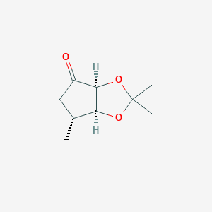 molecular formula C9H14O3 B13916770 (3aS,6R,6aS)-2,2,6-trimethyl-3a,5,6,6a-tetrahydrocyclopenta[d][1,3]dioxol-4-one 