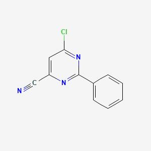 molecular formula C11H6ClN3 B1391682 6-氯-2-苯基嘧啶-4-碳腈 CAS No. 1242268-11-6