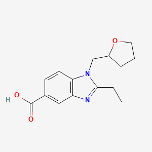 molecular formula C15H18N2O3 B13916857 2-Ethyl-1-(oxolan-2-ylmethyl)-1H-1,3-benzodiazole-5-carboxylic acid 