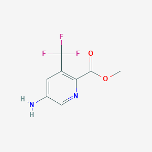 molecular formula C8H7F3N2O2 B13916957 Methyl 5-amino-3-(trifluoromethyl)picolinate 