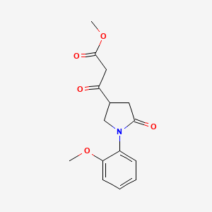 molecular formula C15H17NO5 B1391702 3-[1-(2-Methoxy-phenyl)-5-oxo-pyrrolidin-3-yl]-3-oxo-propionic acid methyl ester CAS No. 1229623-68-0