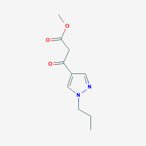 molecular formula C10H14N2O3 B1391703 3-Oxo-3-(1-propyl-1H-pyrazol-4-yl)-propionic acid methyl ester CAS No. 1229624-80-9