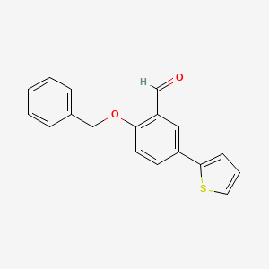 molecular formula C18H14O2S B13917037 2-(Benzyloxy)-5-(2-thienyl)benzaldehyde 