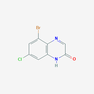 molecular formula C8H4BrClN2O B13917055 5-Bromo-7-chloro-2(1H)-quinoxalinone 