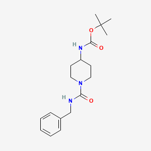 molecular formula C18H27N3O3 B1391707 (1-苄基氨基甲酰基-哌啶-4-基)-氨基甲酸叔丁酯 CAS No. 1228070-71-0