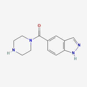 molecular formula C12H14N4O B13917075 1H-Indazol-5-yl-1-piperazinylmethanone 