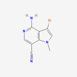 molecular formula C9H7BrN4 B13917077 4-Amino-3-bromo-1-methyl-pyrrolo[3,2-C]pyridine-7-carbonitrile 