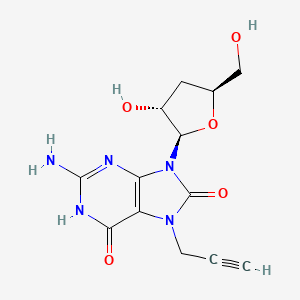 molecular formula C13H15N5O5 B13917104 2-amino-9-[(2R,3R,5S)-3-hydroxy-5-(hydroxymethyl)oxolan-2-yl]-7-prop-2-ynyl-1H-purine-6,8-dione 