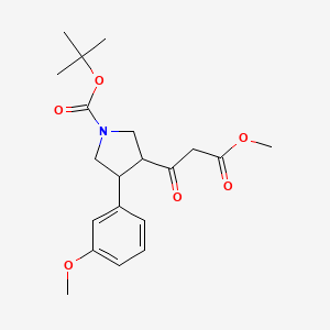 molecular formula C20H27NO6 B1391714 Tert-butyl 3-(3-methoxy-3-oxopropanoyl)-4-(3-methoxyphenyl)pyrrolidine-1-carboxylate CAS No. 1229623-92-0