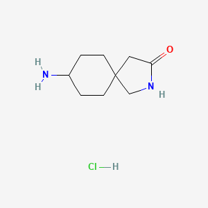 molecular formula C9H17ClN2O B13917160 8-Amino-2-azaspiro[4.5]decan-3-one;hydrochloride 