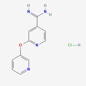 molecular formula C11H11ClN4O B1391717 2-(Pyridin-3-yloxy)pyridine-4-carboximidamide hydrochloride CAS No. 1221722-34-4