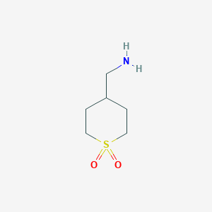 molecular formula C6H13NO2S B1391720 4-(Aminomethyl)tetrahydro-2H-thiopyran 1,1-dioxide CAS No. 476660-77-2
