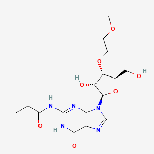 N-[9-[(2R,3R,4S,5R)-3-hydroxy-5-(hydroxymethyl)-4-(2-methoxyethoxy)oxolan-2-yl]-6-oxo-1H-purin-2-yl]-2-methylpropanamide