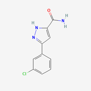 molecular formula C10H8ClN3O B1391731 3-(3-氯苯基)-1H-吡唑-5-甲酰胺 CAS No. 1397187-17-5