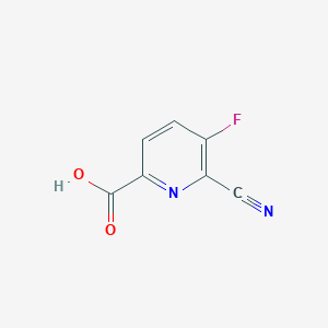 molecular formula C7H3FN2O2 B13917327 6-Cyano-5-fluoropicolinic acid 