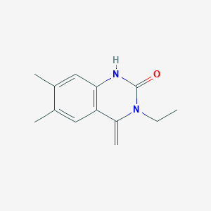 molecular formula C13H16N2O B1391734 3-乙基-6,7-二甲基-4-亚甲基-3,4-二氢喹唑啉-2(1H)-酮 CAS No. 1227730-51-9