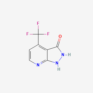 molecular formula C7H4F3N3O B1391745 4-(三氟甲基)-1H,2H,3H-吡唑并[3,4-b]吡啶-3-酮 CAS No. 1242267-84-0
