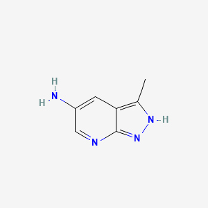 molecular formula C7H8N4 B1391747 3-甲基-1H-吡唑并[3,4-b]吡啶-5-胺 CAS No. 1186608-73-0