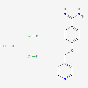 molecular formula C13H16Cl3N3O B1391748 4-(Pyridin-4-ylmethoxy)benzene-1-carboximidamide trihydrochloride CAS No. 1221724-14-6