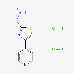 molecular formula C9H11Cl2N3S B1391750 [4-(吡啶-4-基)-1,3-噻唑-2-基]甲胺二盐酸盐 CAS No. 1240528-34-0