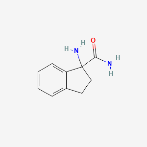 molecular formula C10H12N2O B13917513 1-Amino-2,3-dihydro-1h-indene-1-carboxamide 