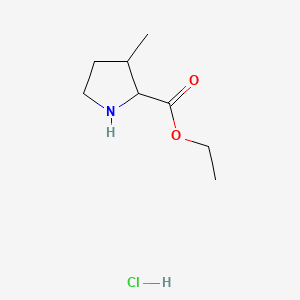 molecular formula C8H16ClNO2 B13917608 ethyl (2S,3S)-3-methylpyrrolidine-2-carboxylate;hydrochloride 