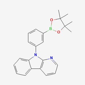 molecular formula C23H23BN2O2 B13917656 9-[3-(4,4,5,5-Tetramethyl-1,3,2-dioxaborolan-2-yl)phenyl]pyrido[2,3-b]indole 