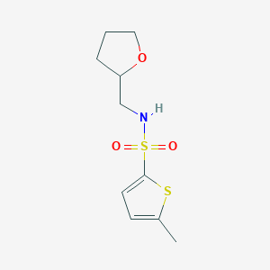 molecular formula C10H15NO3S2 B1391767 5-Methyl-N-(tetrahydrofuran-2-ylmethyl)thiophene-2-sulfonamide CAS No. 1427461-11-7