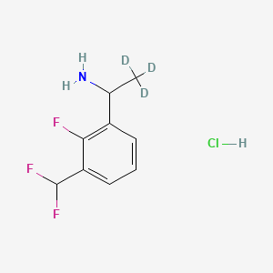 molecular formula C9H11ClF3N B13917705 2,2,2-Trideuterio-1-[3-(difluoromethyl)-2-fluorophenyl]ethanamine;hydrochloride 