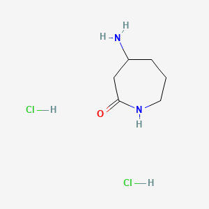 molecular formula C6H14Cl2N2O B13917729 4-Aminoazepan-2-one;dihydrochloride 