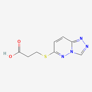 molecular formula C8H8N4O2S B1391773 3-([1,2,4]三唑并[4,3-b]哒嗪-6-基硫代)丙酸 CAS No. 1219567-80-2