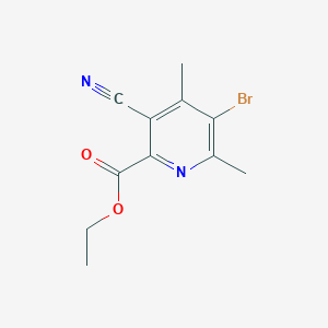 molecular formula C11H11BrN2O2 B1391779 Ethyl 5-bromo-3-cyano-4,6-dimethyl-2-pyridinecarboxylate CAS No. 1221791-96-3