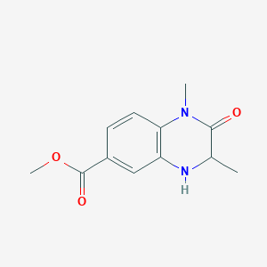 molecular formula C12H14N2O3 B1391780 Methyl 1,3-dimethyl-2-oxo-1,2,3,4-tetrahydroquinoxaline-6-carboxylate CAS No. 1246738-25-9