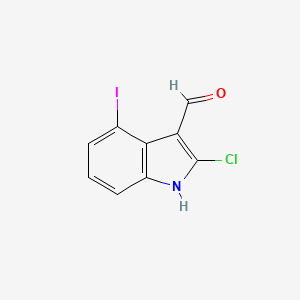 molecular formula C9H5ClINO B1391781 2-Chloro-4-iodo-1H-indole-3-carbaldehyde CAS No. 1203898-06-9