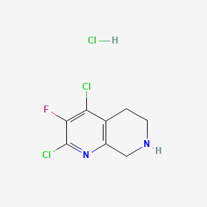 molecular formula C8H8Cl3FN2 B13917822 2,4-Dichloro-3-fluoro-5,6,7,8-tetrahydro-1,7-naphthyridine hydrochloride 