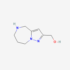 molecular formula C8H13N3O B1391783 (5,6,7,8-四氢-4H-吡唑并[1,5-a][1,4]二氮杂环-2-基)甲醇 CAS No. 1221792-15-9