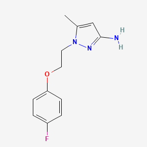 molecular formula C12H14FN3O B13917874 1-[2-(4-Fluorophenoxy)ethyl]-5-methyl-1H-pyrazol-3-amine 