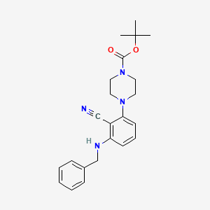 molecular formula C23H28N4O2 B1391789 Tert-butyl 4-[3-(benzylamino)-2-cyanophenyl]piperazine-1-carboxylate CAS No. 1242268-05-8