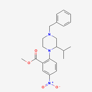 molecular formula C22H27N3O4 B1391793 Methyl 2-[4-benzyl-2-(propan-2-yl)piperazin-1-yl]-5-nitrobenzoate CAS No. 1242268-07-0