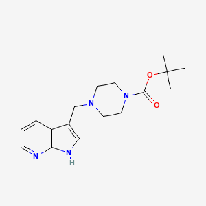 molecular formula C17H24N4O2 B1391807 叔丁基 4-{1H-吡咯并[2,3-b]吡啶-3-基甲基}哌嗪-1-羧酸酯 CAS No. 1065100-86-8