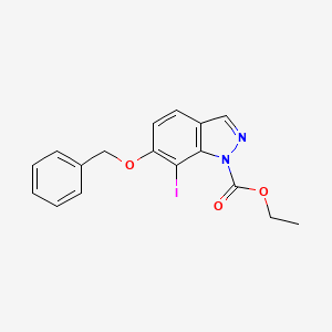 molecular formula C17H15IN2O3 B13918106 Ethyl 6-(benzyloxy)-7-iodo-1H-indazole-1-carboxylate 