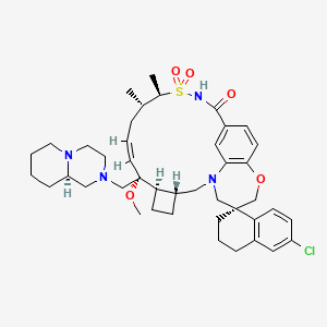 (3'R,4S,6'R,7'R,8'Z,11'S,12'R)-7'-[[(9aR)-1,3,4,6,7,8,9,9a-octahydropyrido[1,2-a]pyrazin-2-yl]methyl]-7-chloro-7'-methoxy-11',12'-dimethyl-13',13'-dioxospiro[2,3-dihydro-1H-naphthalene-4,22'-20-oxa-13lambda6-thia-1,14-diazatetracyclo[14.7.2.03,6.019,24]pentacosa-8,16(25),17,19(24)-tetraene]-15'-one