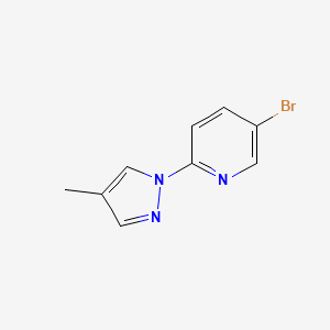 B1391816 Pyridine, 5-bromo-2-(4-methyl-1H-pyrazol-1-yl)- CAS No. 1215073-40-7