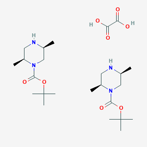 molecular formula C24H46N4O8 B13918188 tert-butyl (2S,5S)-2,5-dimethylpiperazine-1-carboxylate;hemi(oxalic acid) 