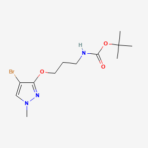 molecular formula C12H20BrN3O3 B13918190 tert-Butyl (3-((4-bromo-1-methyl-1H-pyrazol-3-yl)oxy)propyl)carbamate 