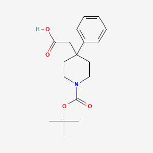 molecular formula C18H25NO4 B1391836 2-(1-(叔丁氧羰基)-4-苯基哌啶-4-基)乙酸 CAS No. 644982-20-7