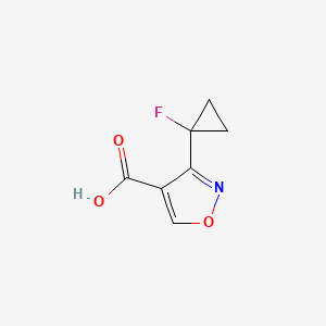 molecular formula C7H6FNO3 B13918373 3-(1-Fluorocyclopropyl)isoxazole-4-carboxylic acid 