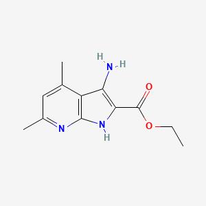 molecular formula C12H15N3O2 B1391841 3-氨基-4,6-二甲基-1H-吡咯并[2,3-B]吡啶-2-羧酸乙酯 CAS No. 1053660-01-7